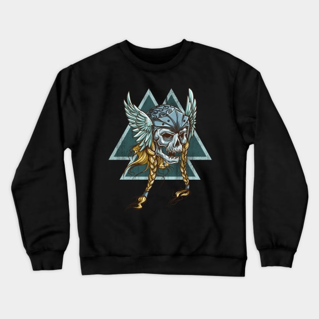 Viking Valkyrie and Valknut Crewneck Sweatshirt by LittleBean